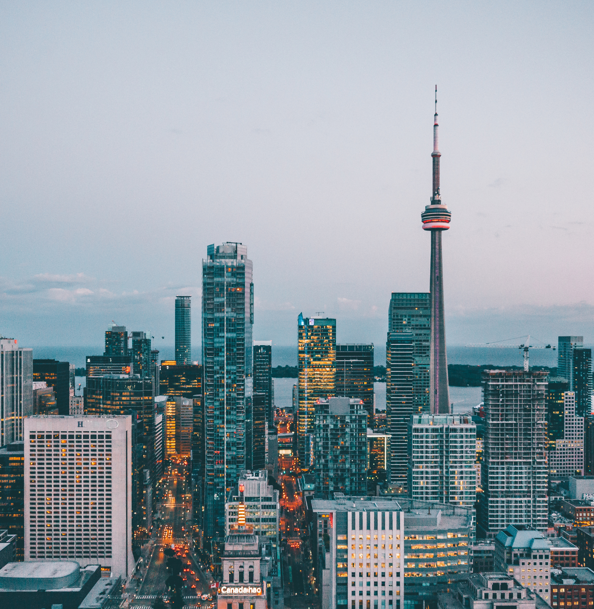 Toronto cityscape at dawn